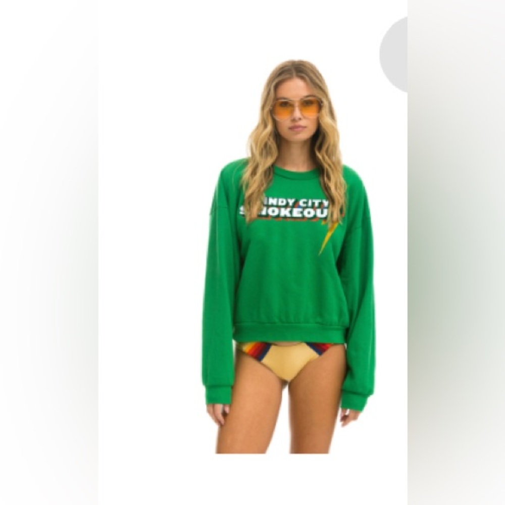 Aviator Nation Green Graphic Sweatshirt